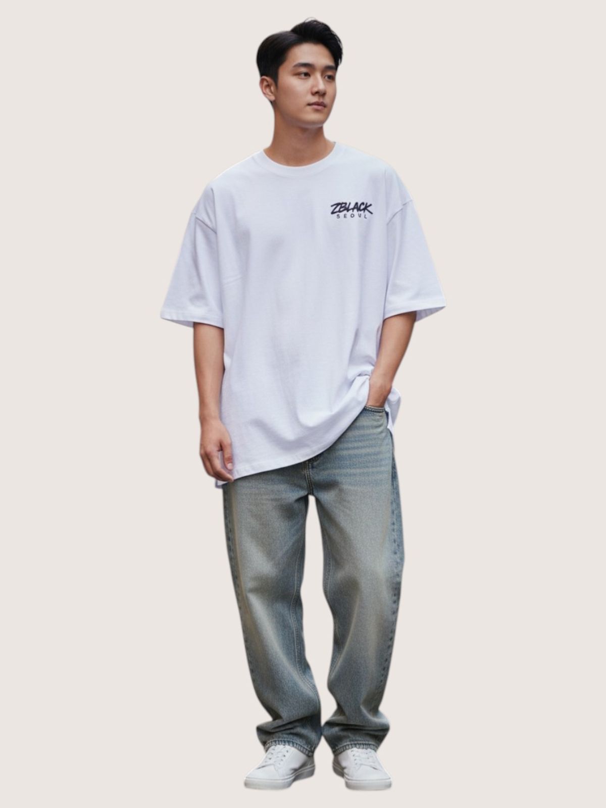 지블랙(ZBLACK) 서울 시그니쳐 반팔  티셔츠(WHITE)