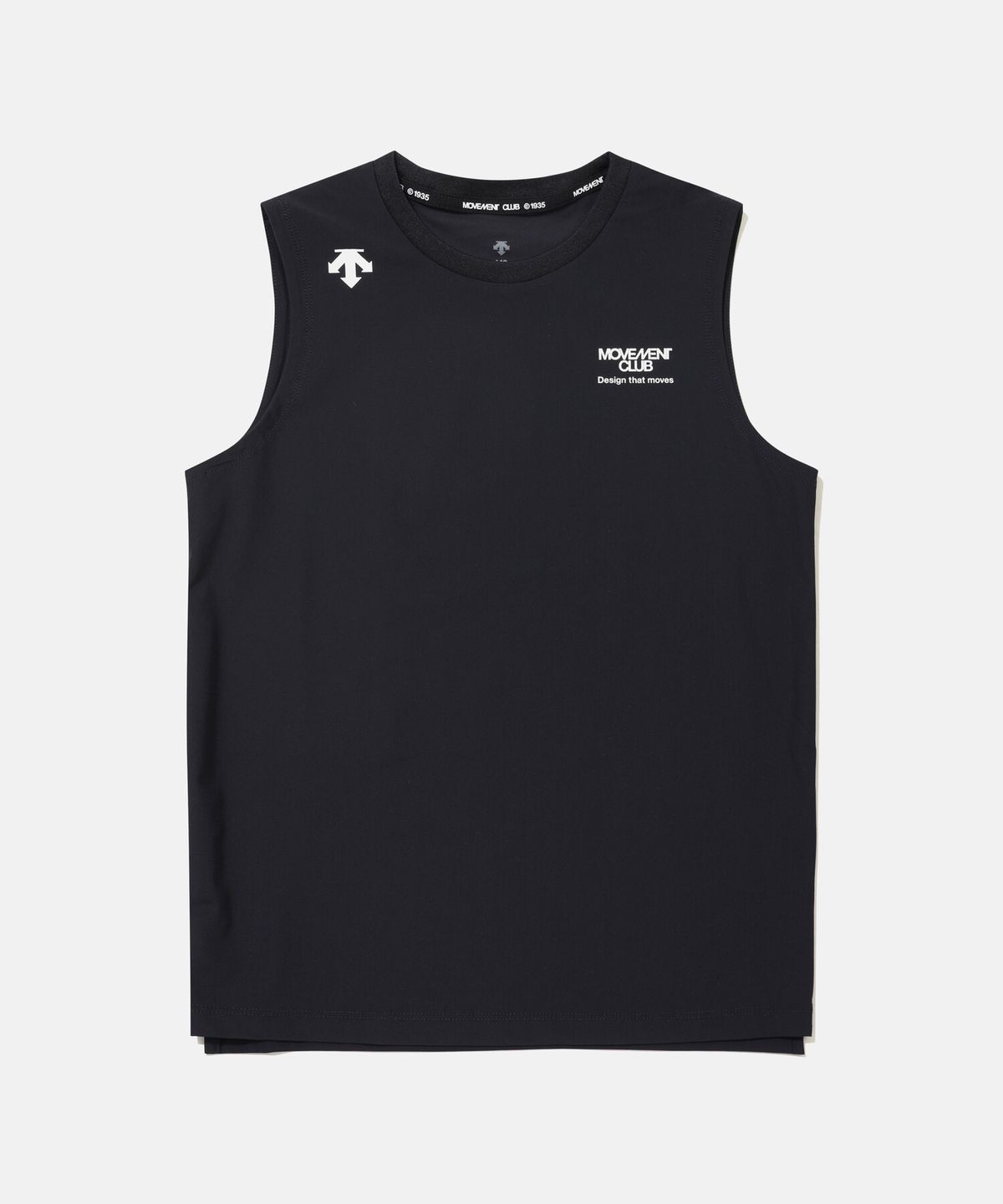 데상트(DESCENTE) 영애슬릿 쿨링 트리코트 백그래픽 슬리브리스 블랙 SR22JEST51