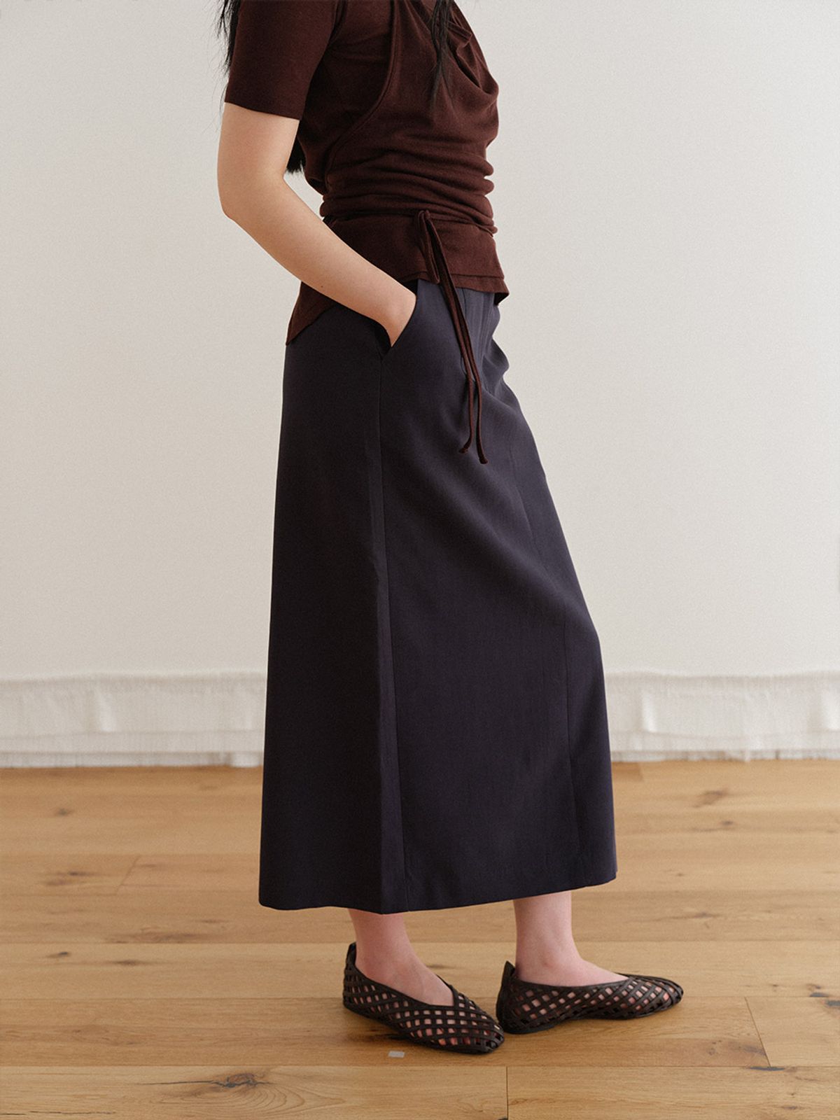 헌치(HUNCH) Essential Straight Long Skirt (3color)