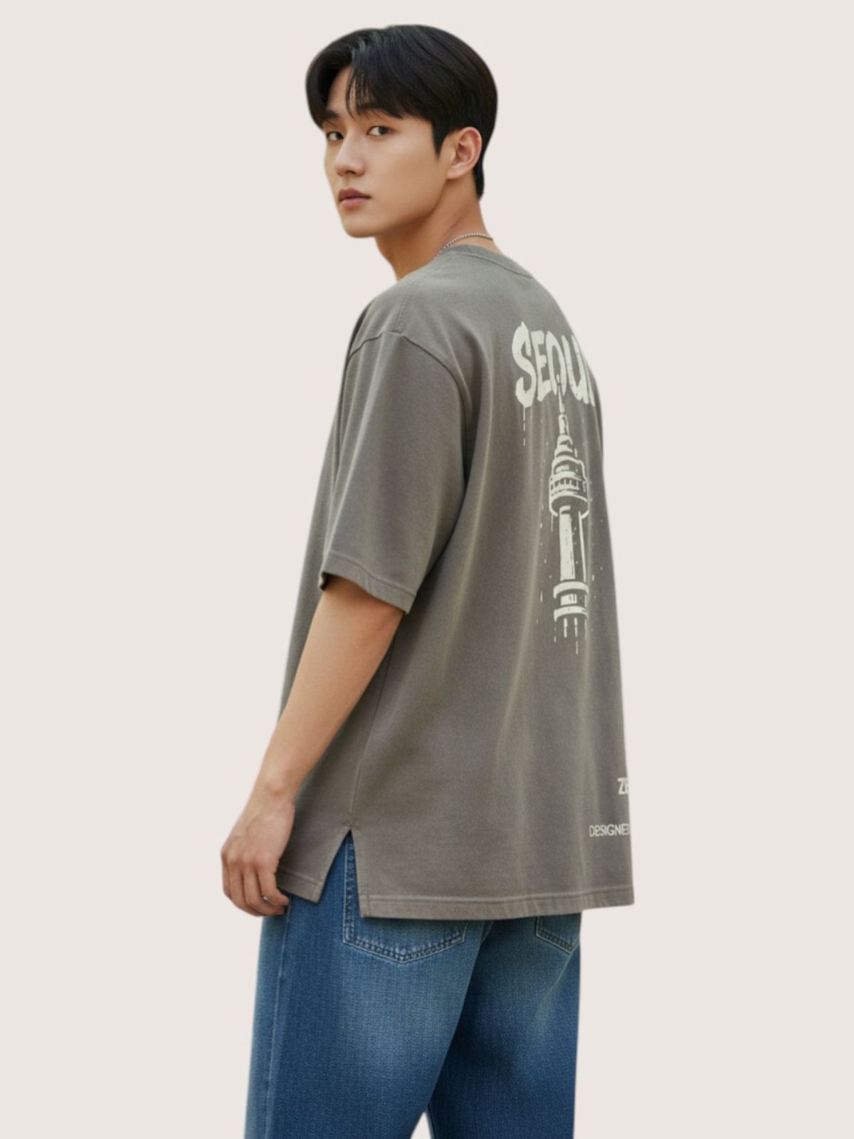 지블랙(ZBLACK) 서울 시그니쳐 반팔  티셔츠(BEIGE)