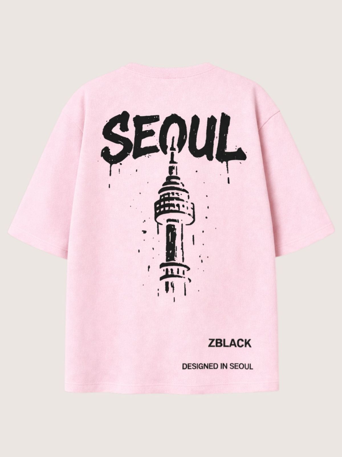 지블랙(ZBLACK) 서울 시그니쳐 반팔  티셔츠(PINK)