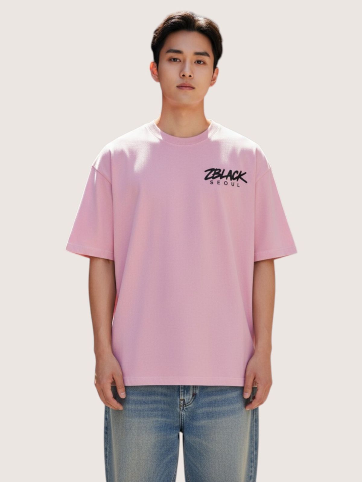 지블랙(ZBLACK) 서울 시그니쳐 반팔  티셔츠(PINK)