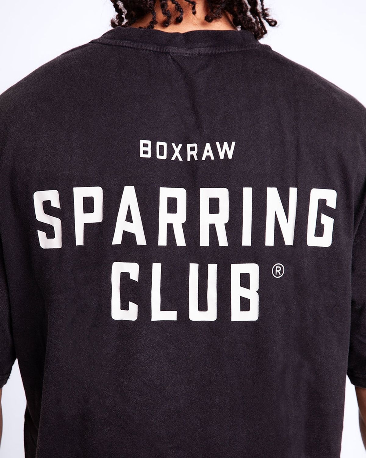 복스로(BOXRAW) 스파링 클럽 오버사이즈 티셔츠 - 남성 M BXRW-SPCLT [워시드 블랙]
