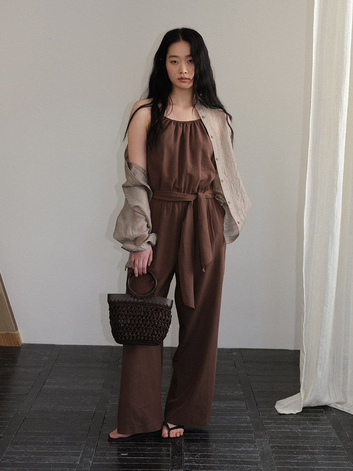 헌치(HUNCH) Halter Overalls Dress (2color)