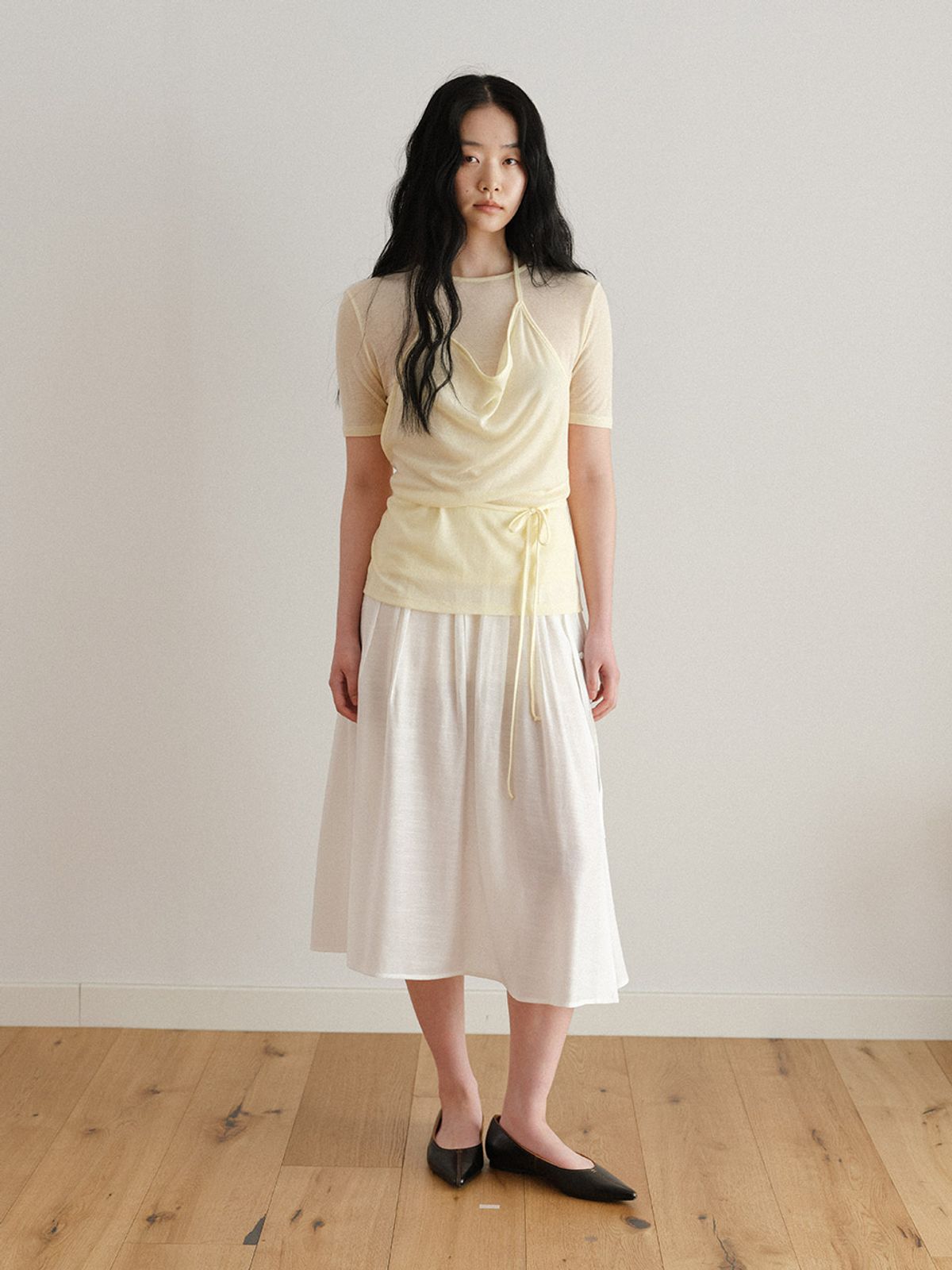헌치(HUNCH) Drape Layered Top Set (3color)