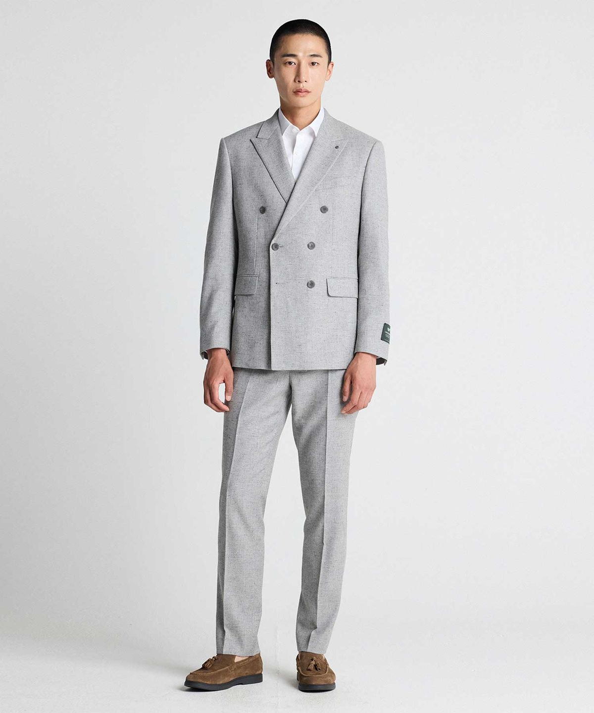 에스티코(STCO) [여름]ITALY MARLANE 린넨 혼방 더블 수트 자켓_그레이 (클래식핏)_SSJVB93DSG