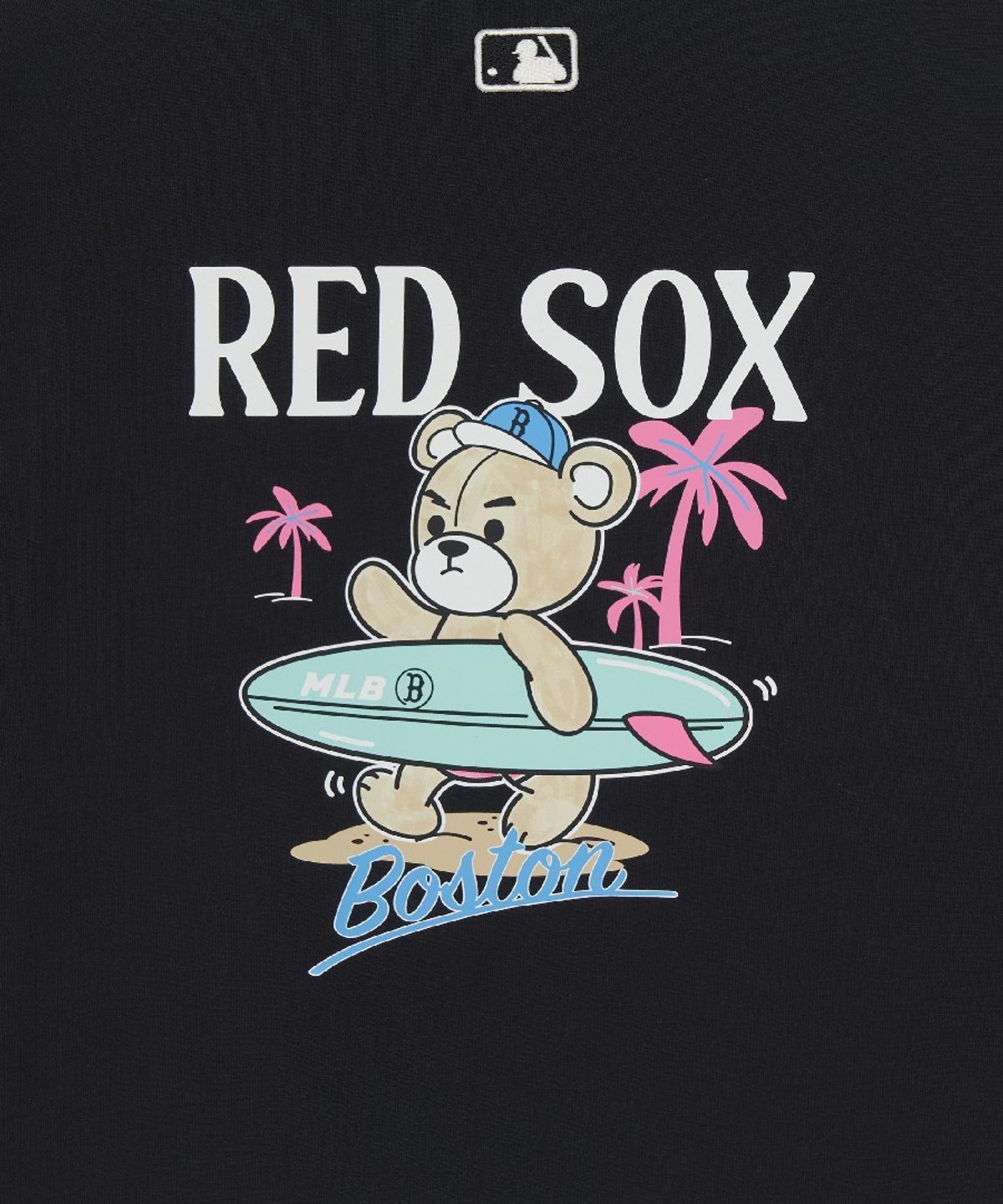 엠엘비 키즈(MLB KIDS) 스포티브 서핑 베어 아트웍 티셔츠 BOS (Black)