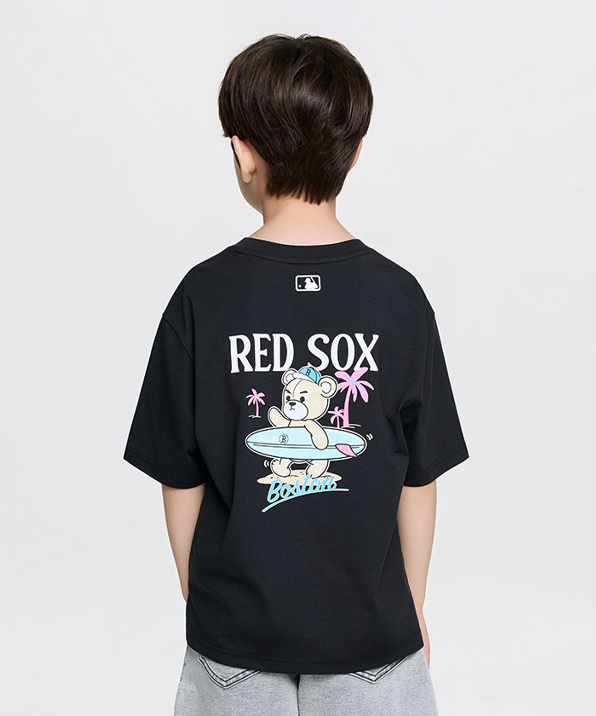 엠엘비 키즈(MLB KIDS) 스포티브 서핑 베어 아트웍 티셔츠 BOS (Black)