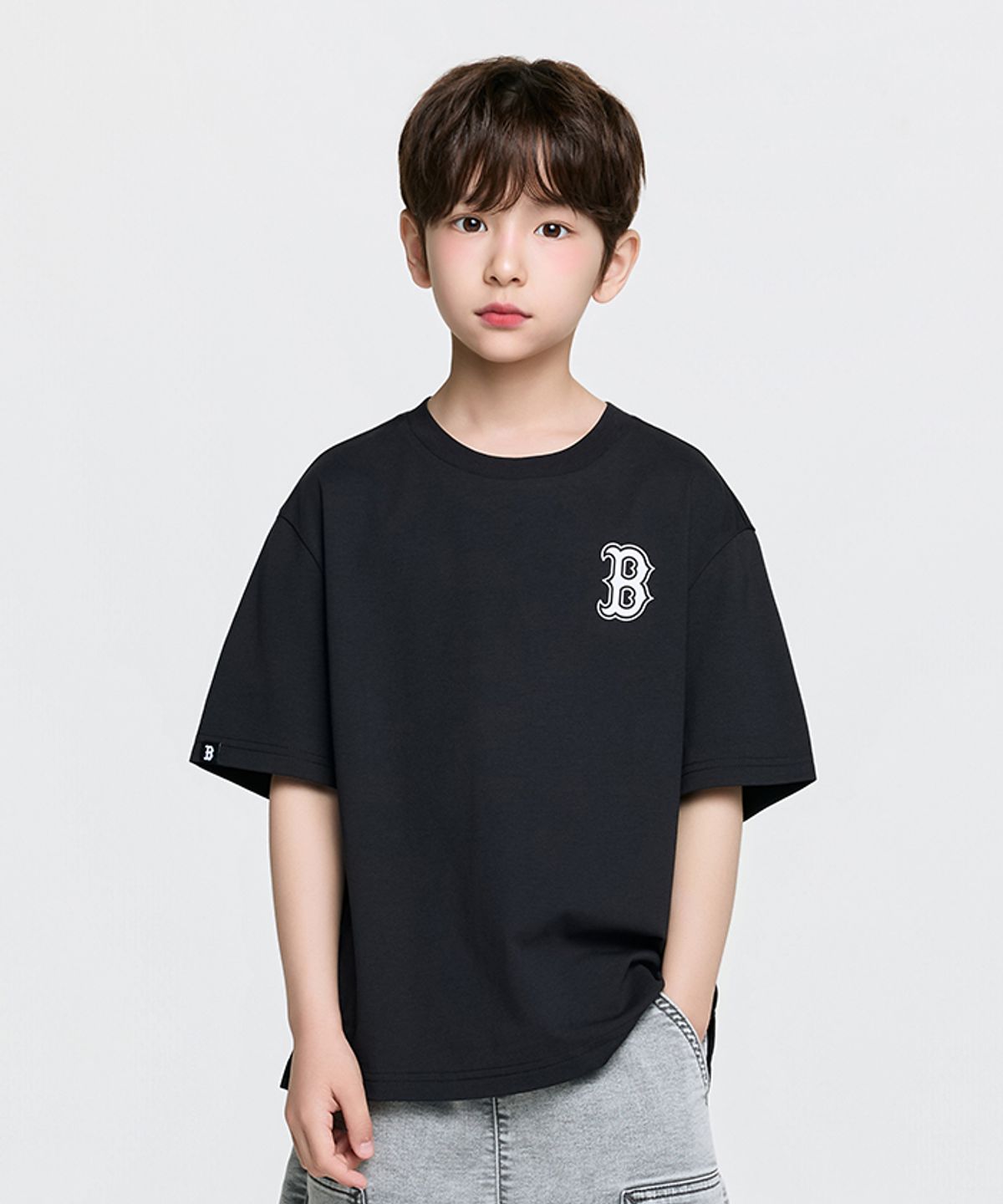 엠엘비 키즈(MLB KIDS) 스포티브 서핑 베어 아트웍 티셔츠 BOS (Black)