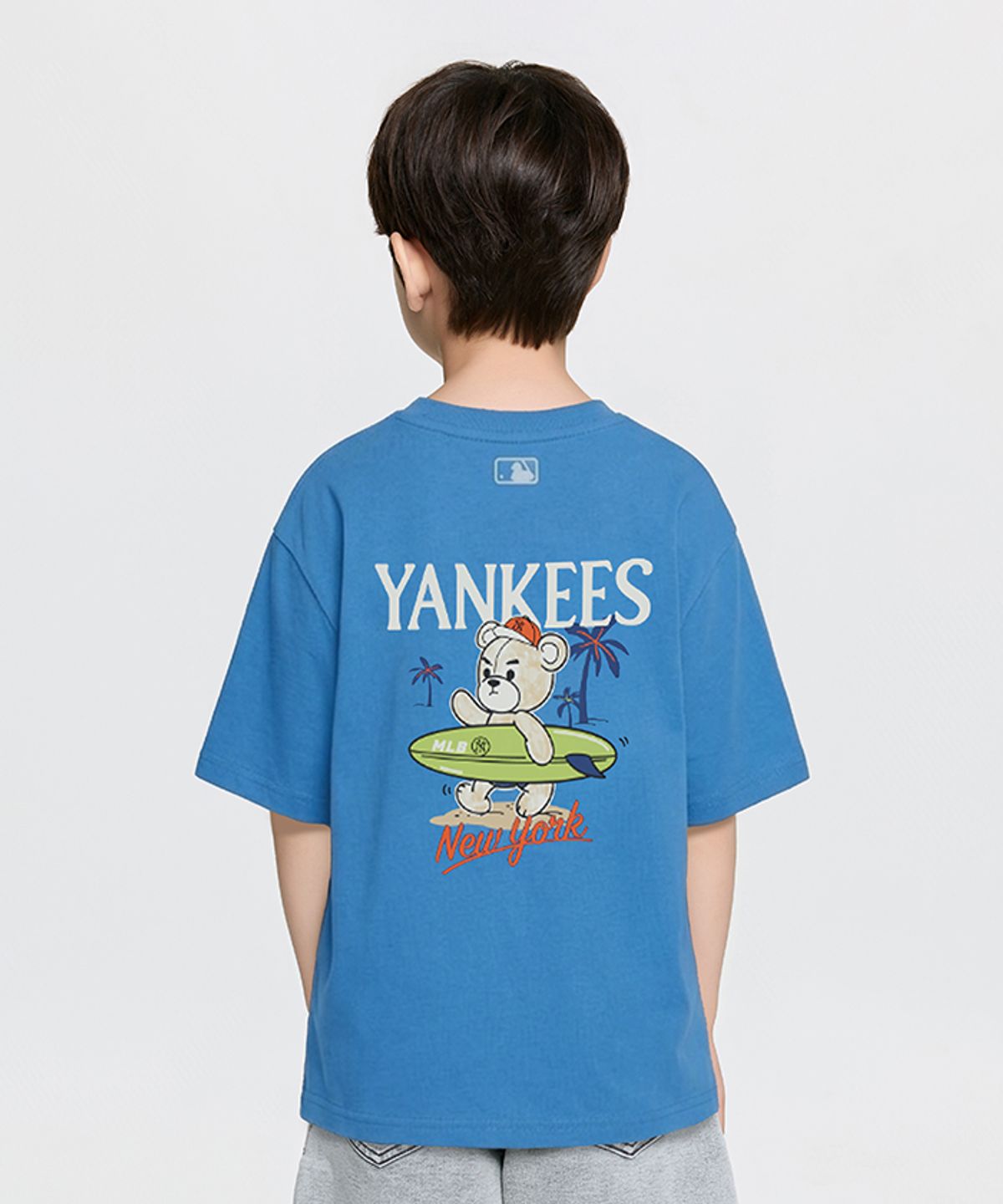 엠엘비 키즈(MLB KIDS) 스포티브 서핑 베어 아트웍 티셔츠 NY (L.Cobalt Blue)