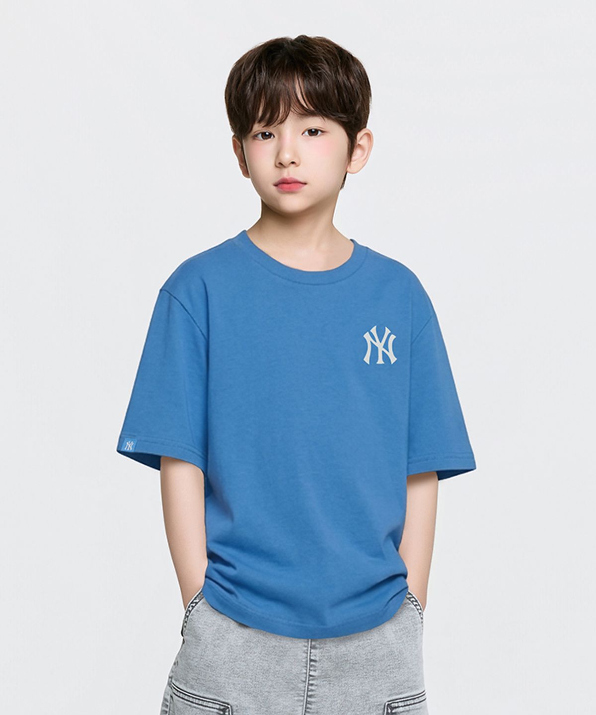 엠엘비 키즈(MLB KIDS) 스포티브 서핑 베어 아트웍 티셔츠 NY (L.Cobalt Blue)