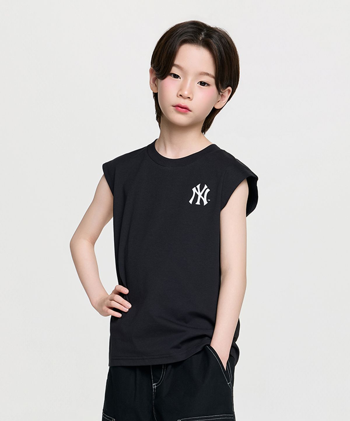 엠엘비 키즈(MLB KIDS) 스포티브 베이직 빅럭스 민소매티셔츠 NY (Black)