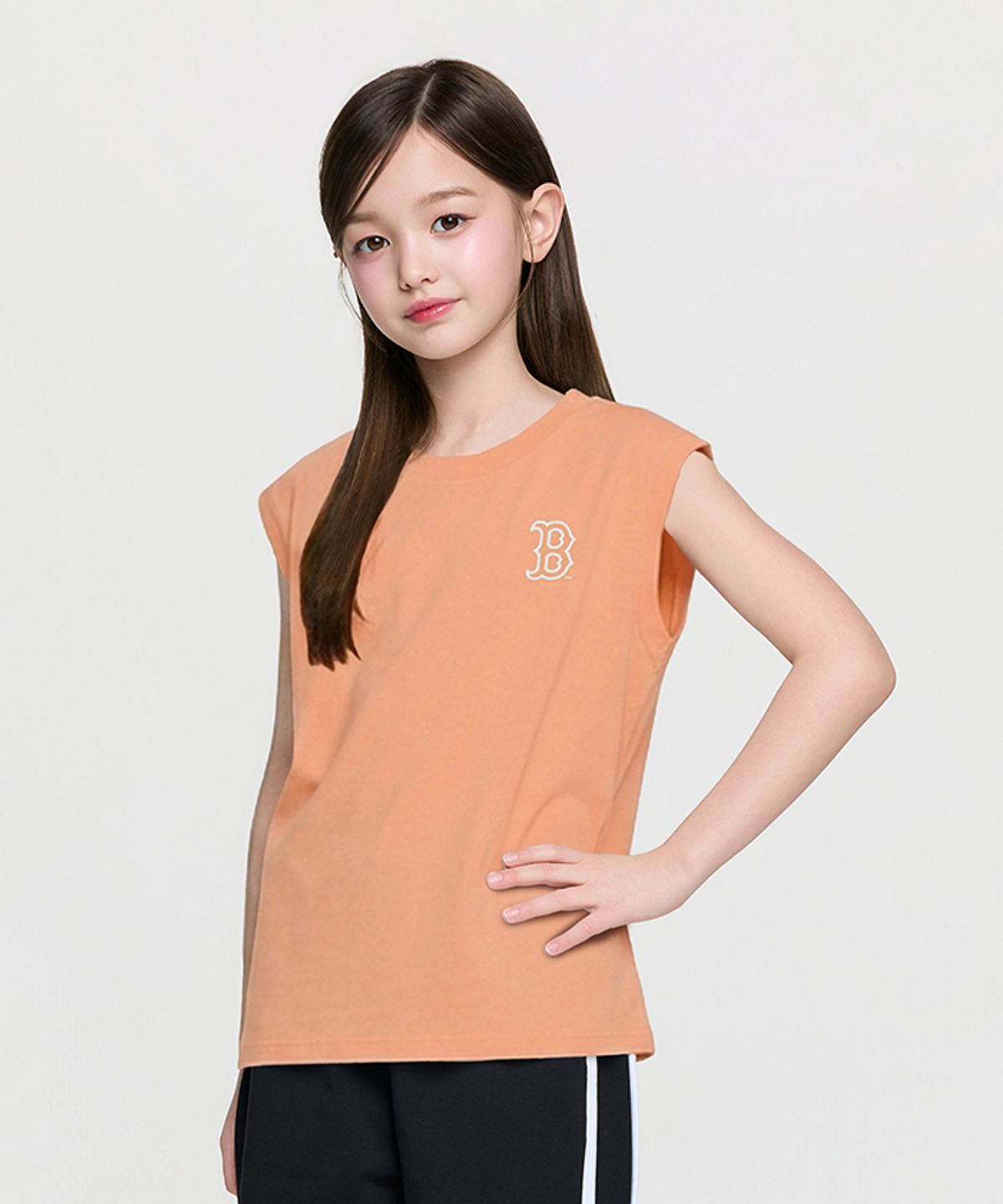 엠엘비 키즈(MLB KIDS) 스포티브 베이직 빅럭스 민소매티셔츠 BOS (L.Orange)