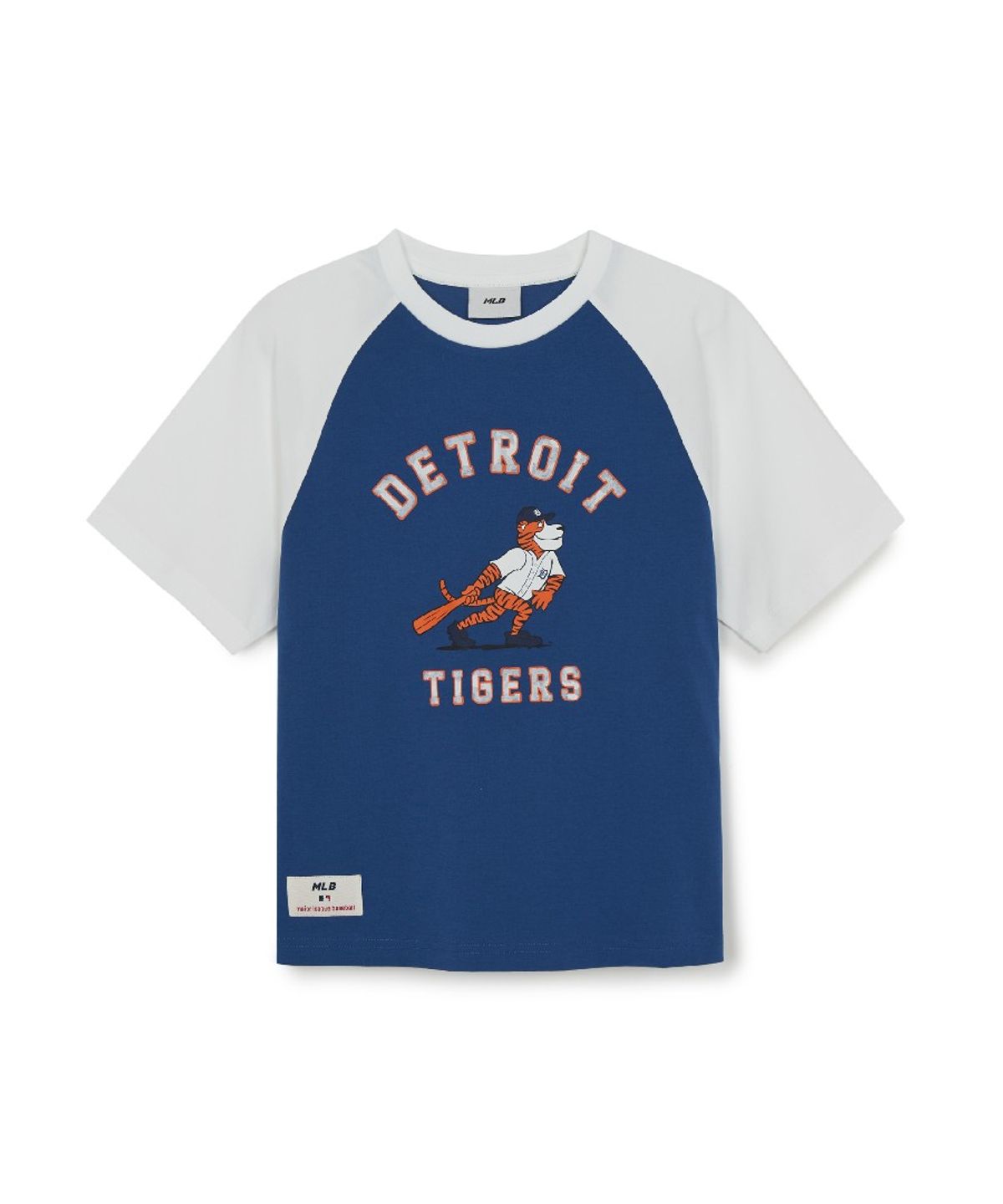 엠엘비 키즈(MLB KIDS) 스포티브 마스코트 배색 래글런 티셔츠 DET (White)