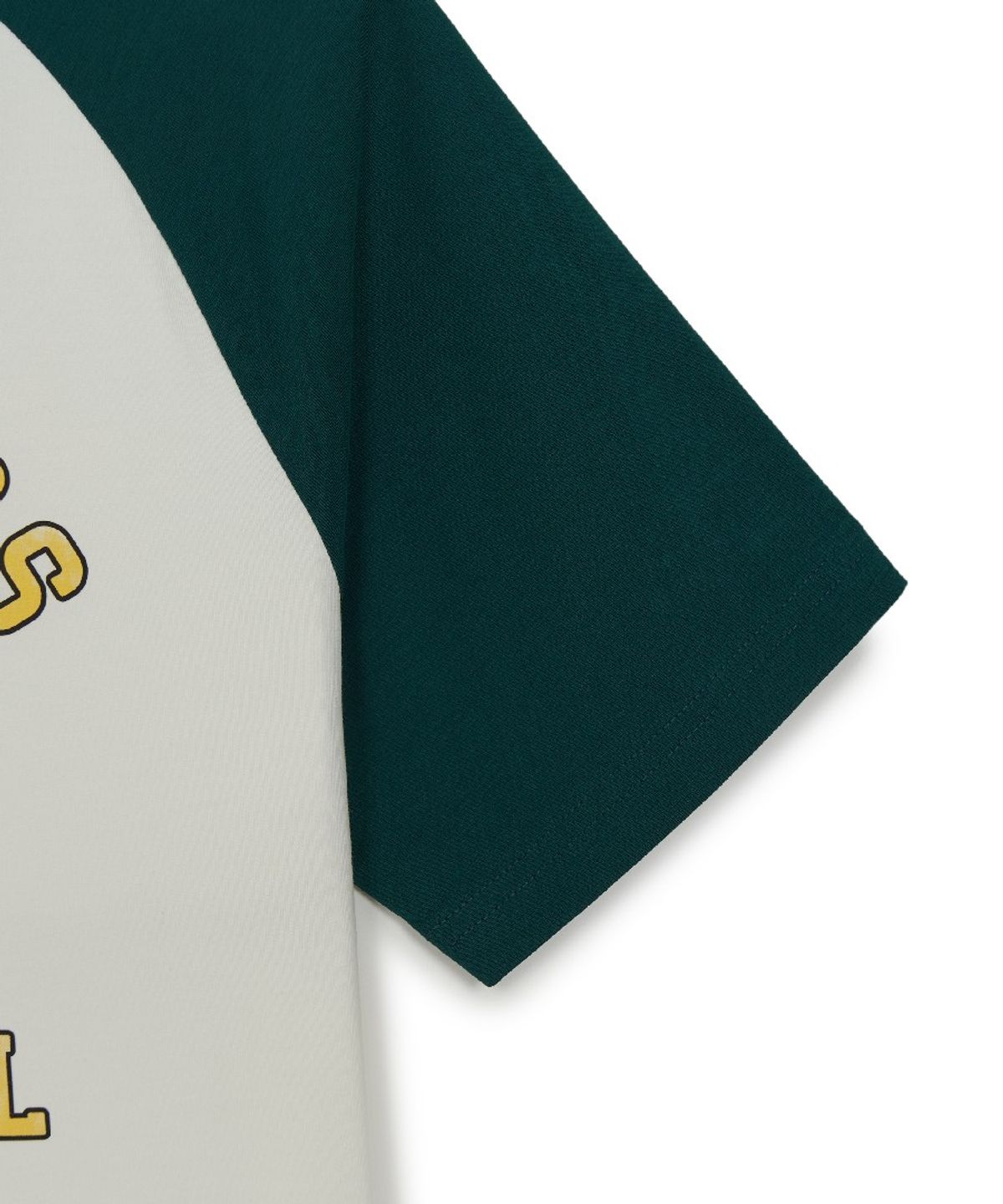 엠엘비 키즈(MLB KIDS) 스포티브 마스코트 배색 래글런 티셔츠 OAK (Green)