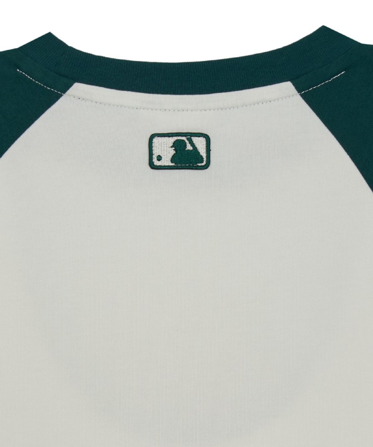 엠엘비 키즈(MLB KIDS) 스포티브 마스코트 배색 래글런 티셔츠 OAK (Green)