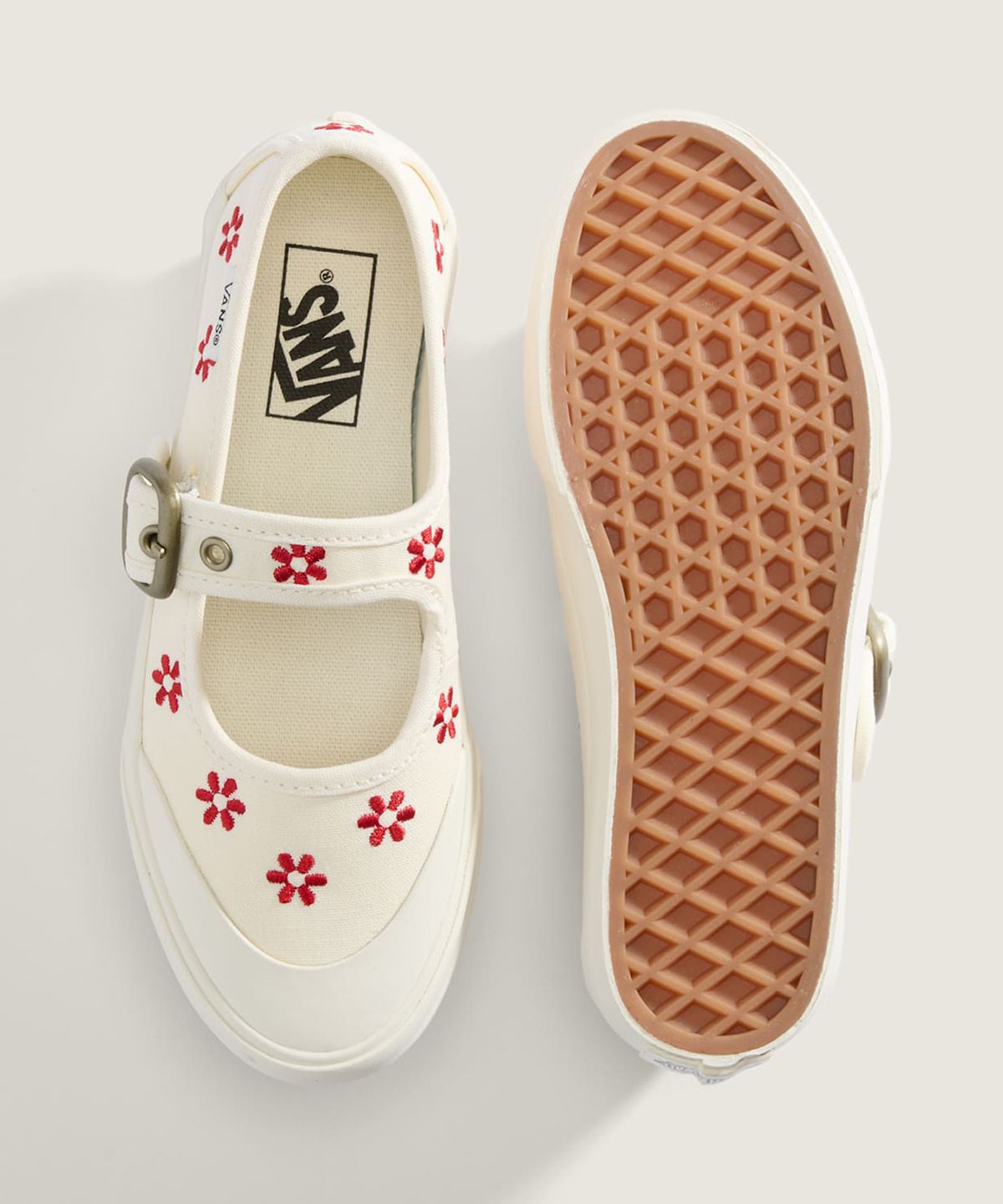 반스 키즈(VANS KIDS) 메리제인 키즈 - 플로럴 화이트 / VN000CYKKSF1