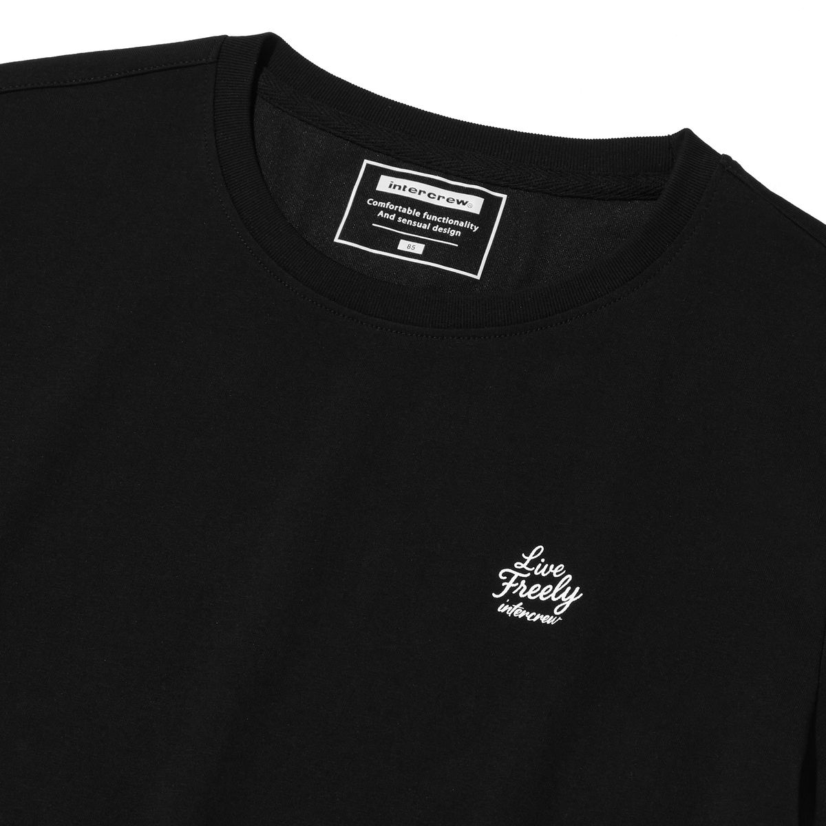 인터크루(INTERCREW) 우먼스 로고 프린트 기본 반팔 티셔츠 블랙 ITA2TR60ABK