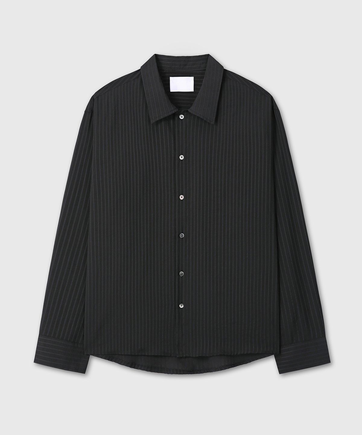 다이브인(DIVEIN) SHEER STRIPE SHIRT (BLACK)