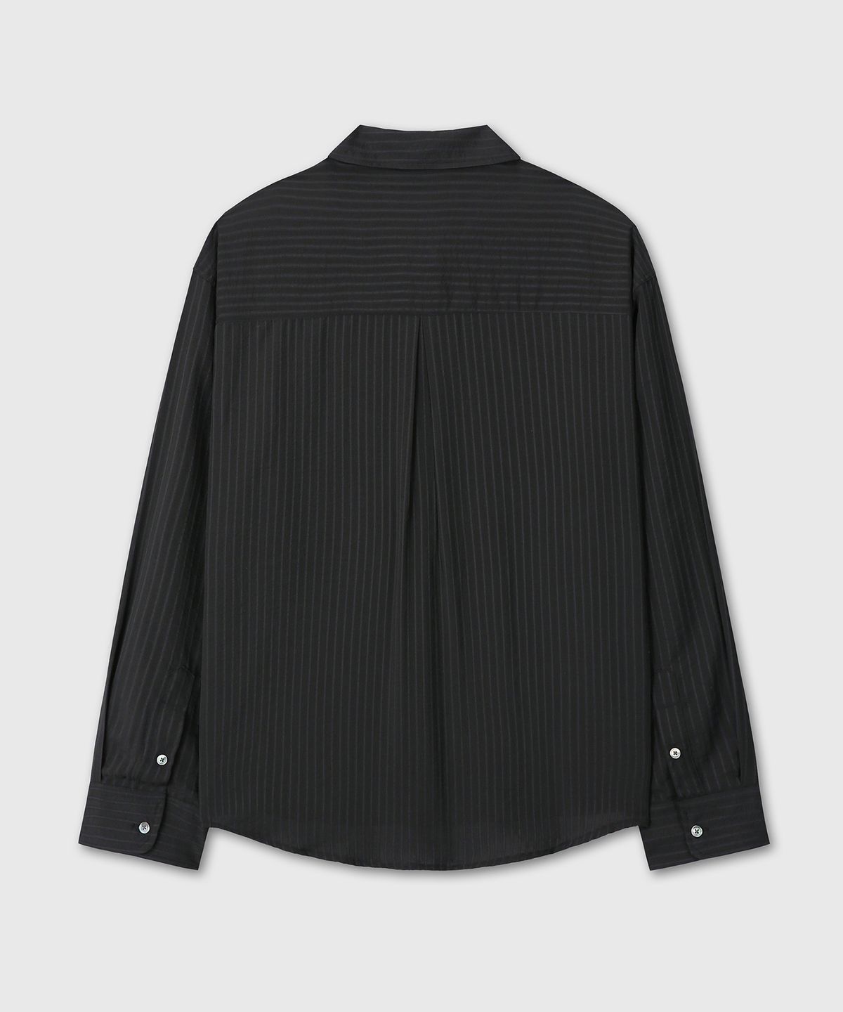 다이브인(DIVEIN) SHEER STRIPE SHIRT (BLACK)