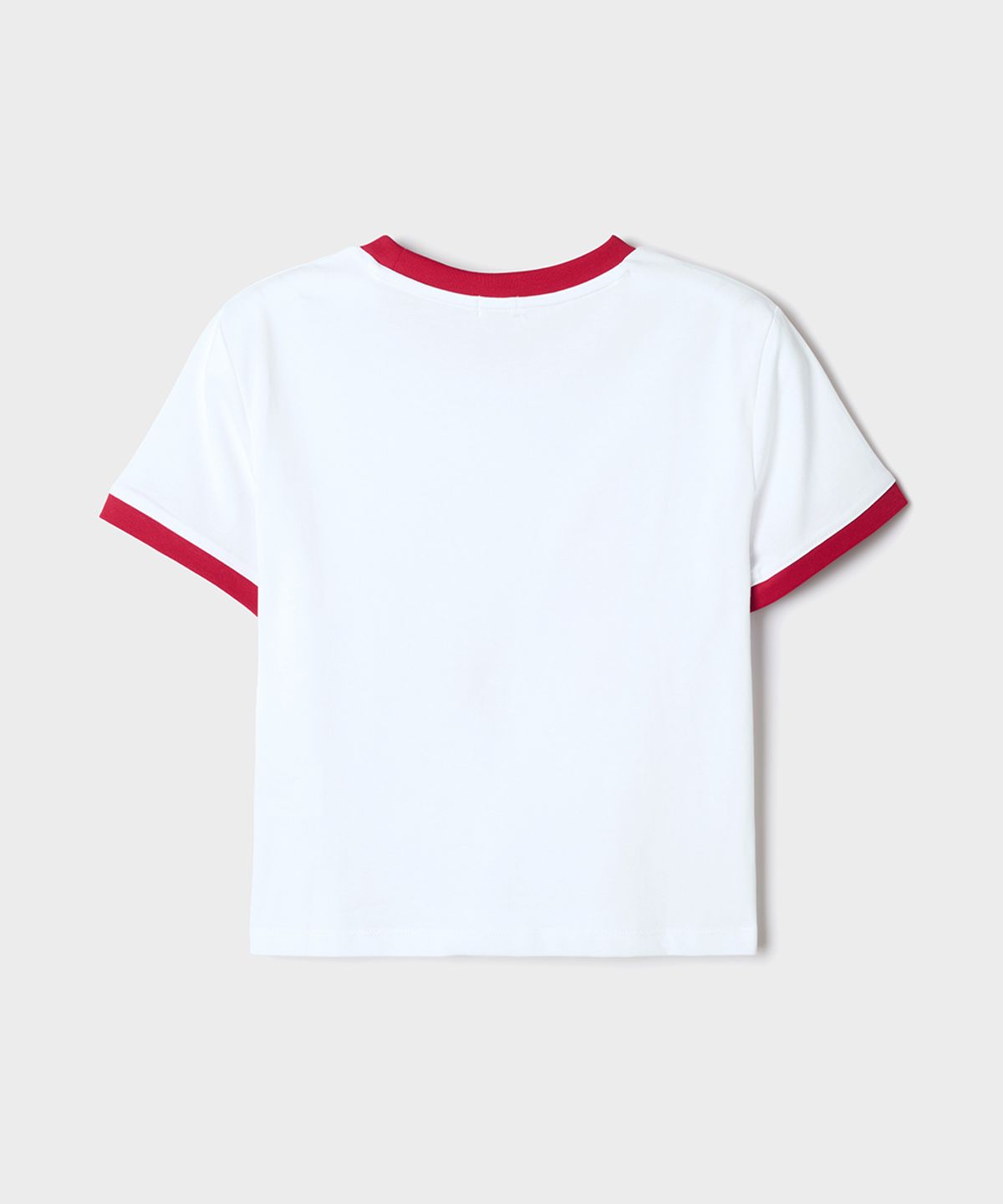 스파오(SPAO) [산리오캐릭터즈] 링거 크롭 반팔 티셔츠(RED)_SPRLG37U02