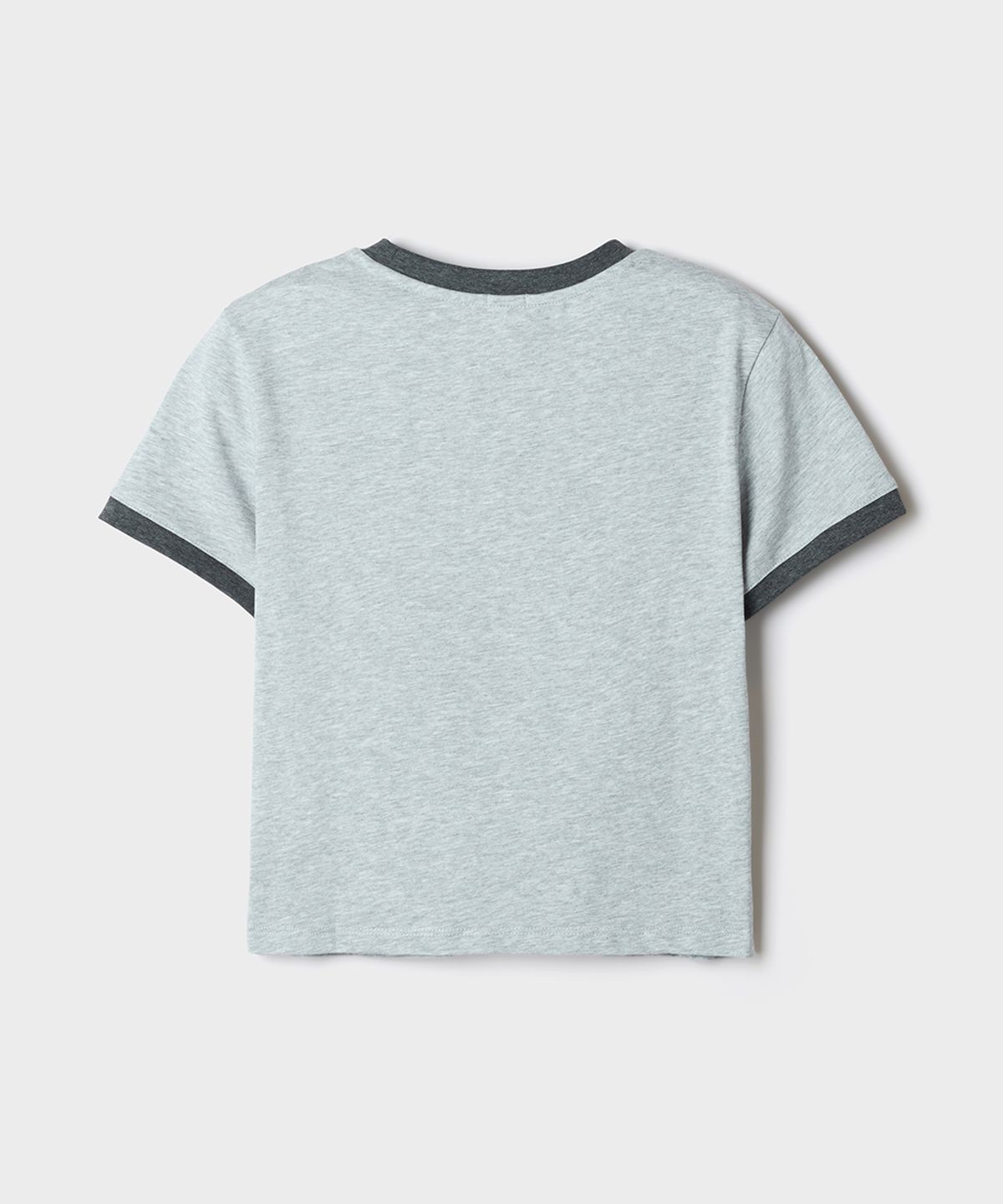 스파오(SPAO) [산리오캐릭터즈] 링거 크롭 반팔 티셔츠(MELANGE GRAY)_SPRLG37U02