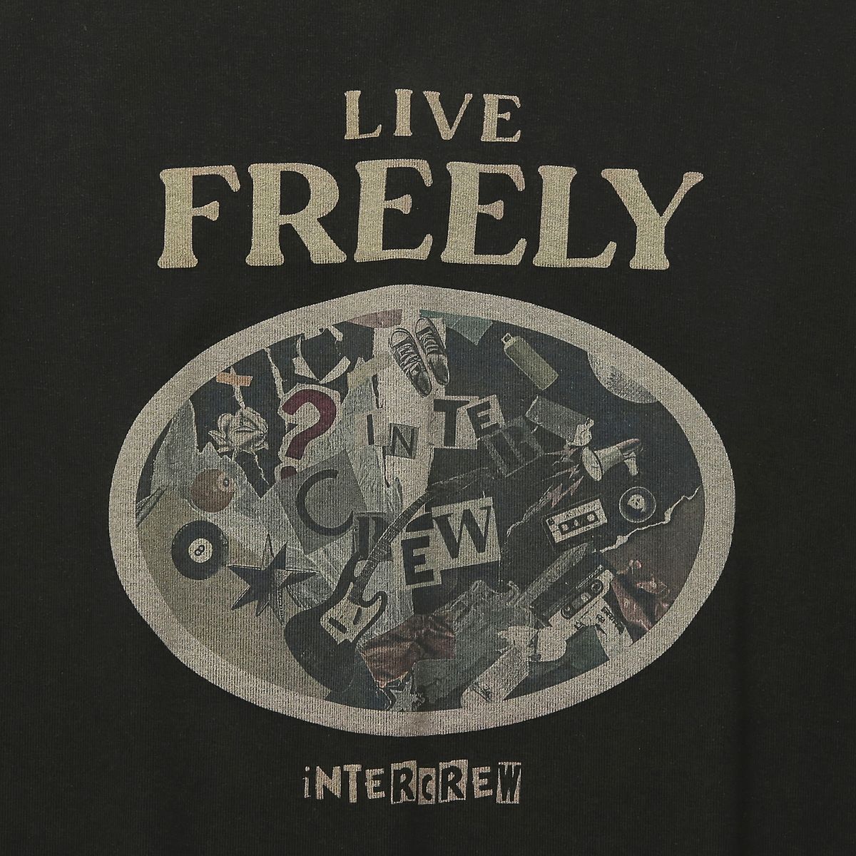 인터크루(INTERCREW) 우먼스 스트링 세미 크롭 반팔 블랙 ITA2TR58ABK