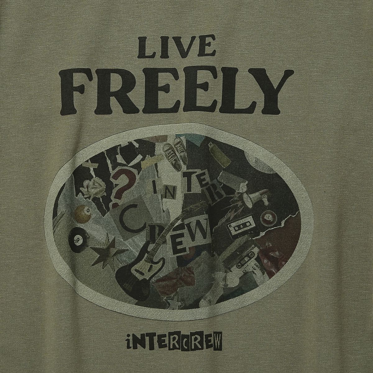 인터크루(INTERCREW) 우먼스 스트링 세미 크롭 반팔 카키 ITA2TR58AKH