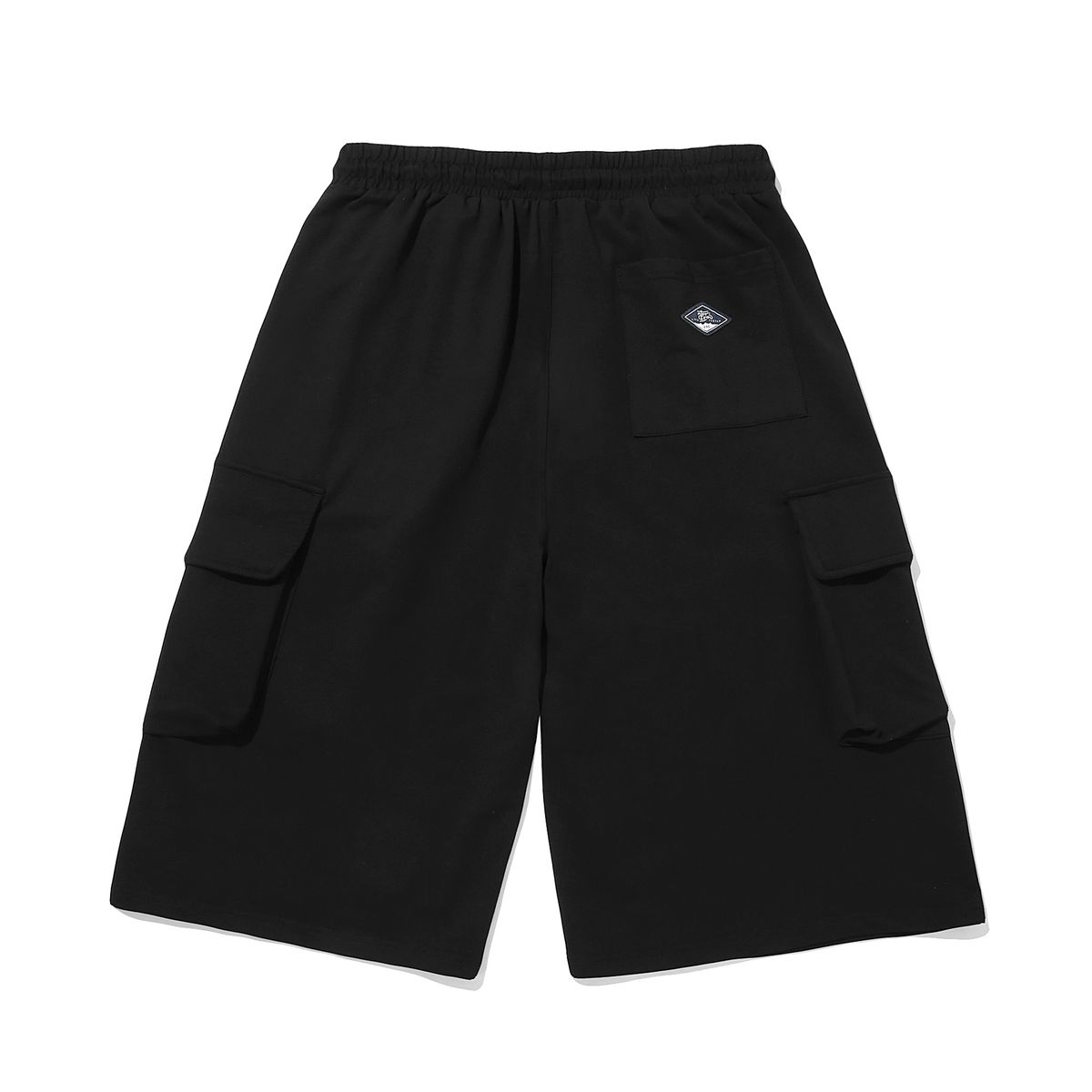 인터크루(INTERCREW) 볼륨 카고 7부 져지 반바지 블랙 ITA2RM04ABK