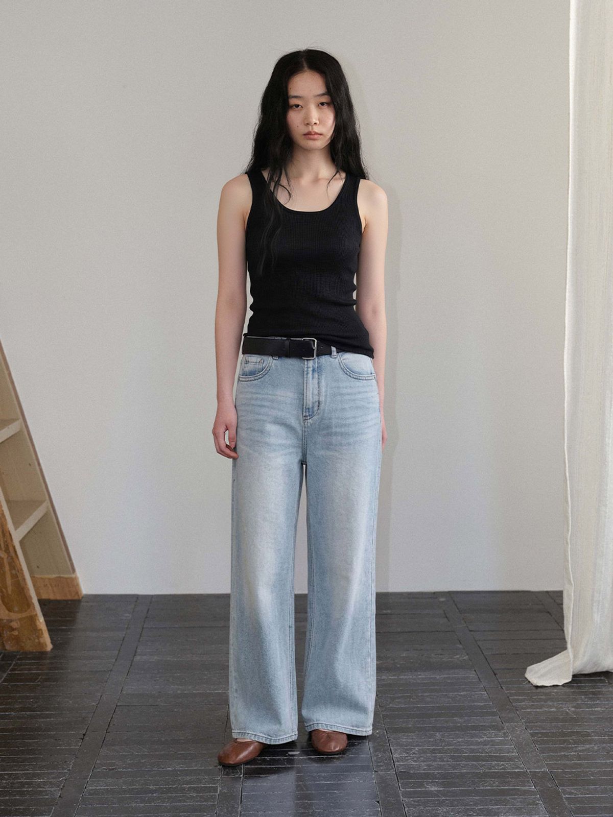 헌치(HUNCH) Back Cross Knit Top (2color)