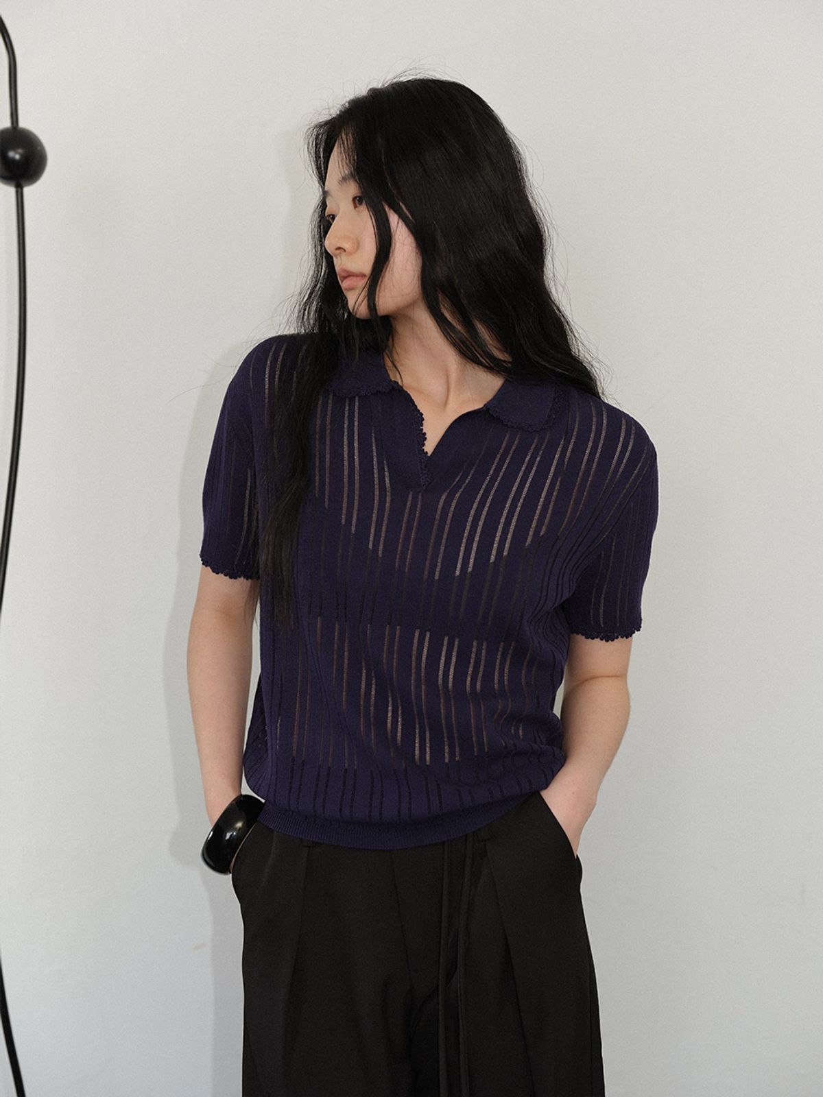 헌치(HUNCH) Scallop Trim Knit (2color)
