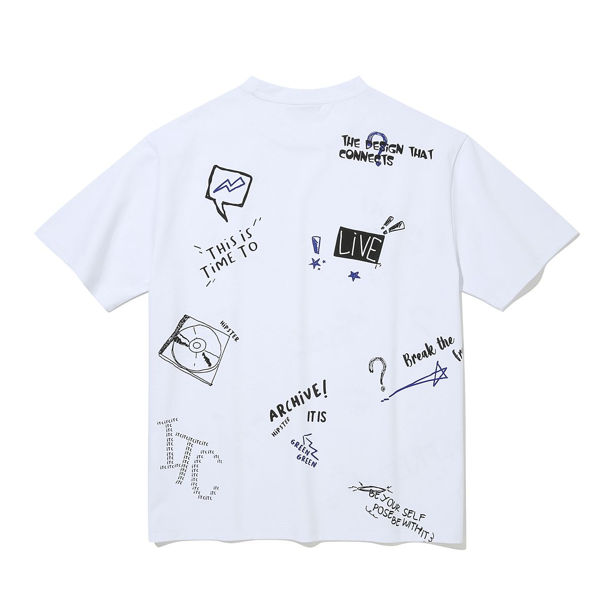 인터크루(INTERCREW) 키치 반팔 티셔츠 화이트 ITA2TM02AWH