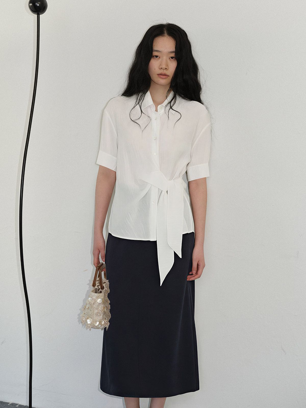 헌치(HUNCH) Waist-Tie Shirt (4color)