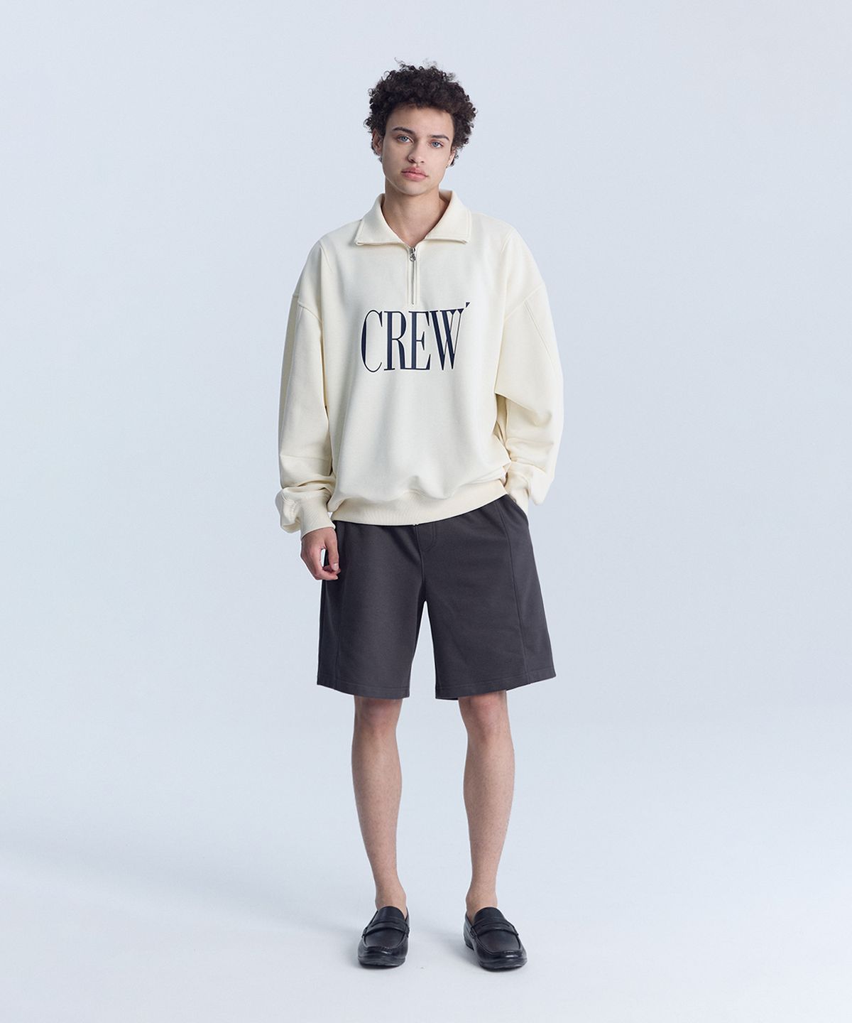 크루멤버스온리(CREW MEMBERS ONLY) AERO HALFZIP PULLOVER CREAM