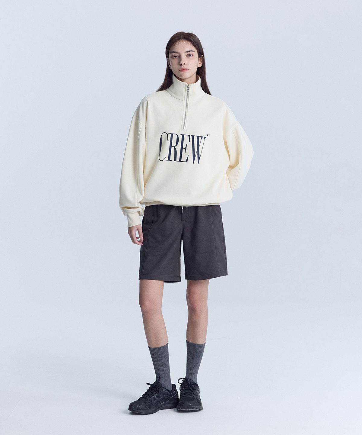 크루멤버스온리(CREW MEMBERS ONLY) AERO HALFZIP PULLOVER CREAM