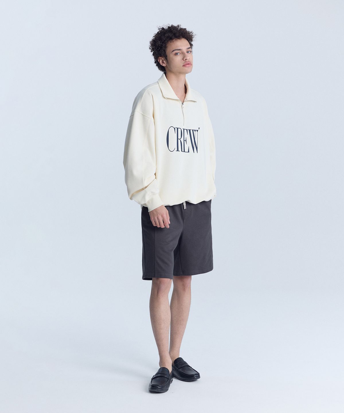 크루멤버스온리(CREW MEMBERS ONLY) AERO HALFZIP PULLOVER CREAM