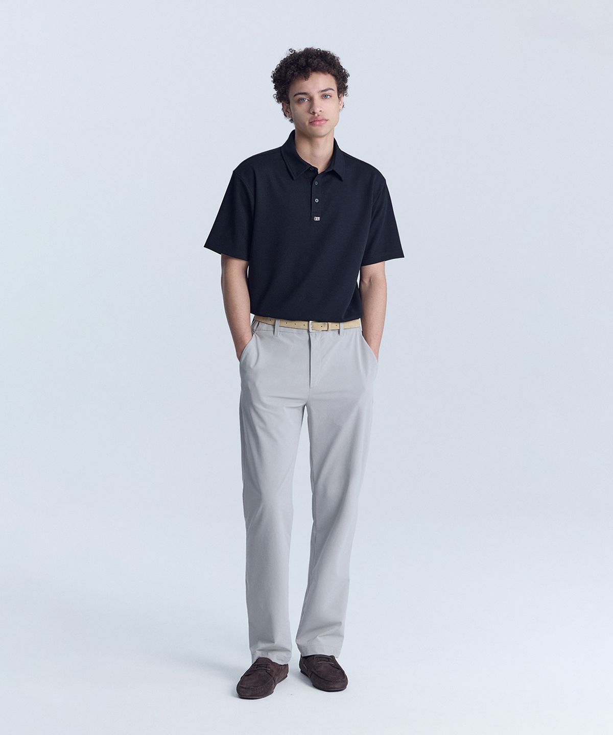 크루멤버스온리(CREW MEMBERS ONLY) AIR WAFFLE POLO BLACK