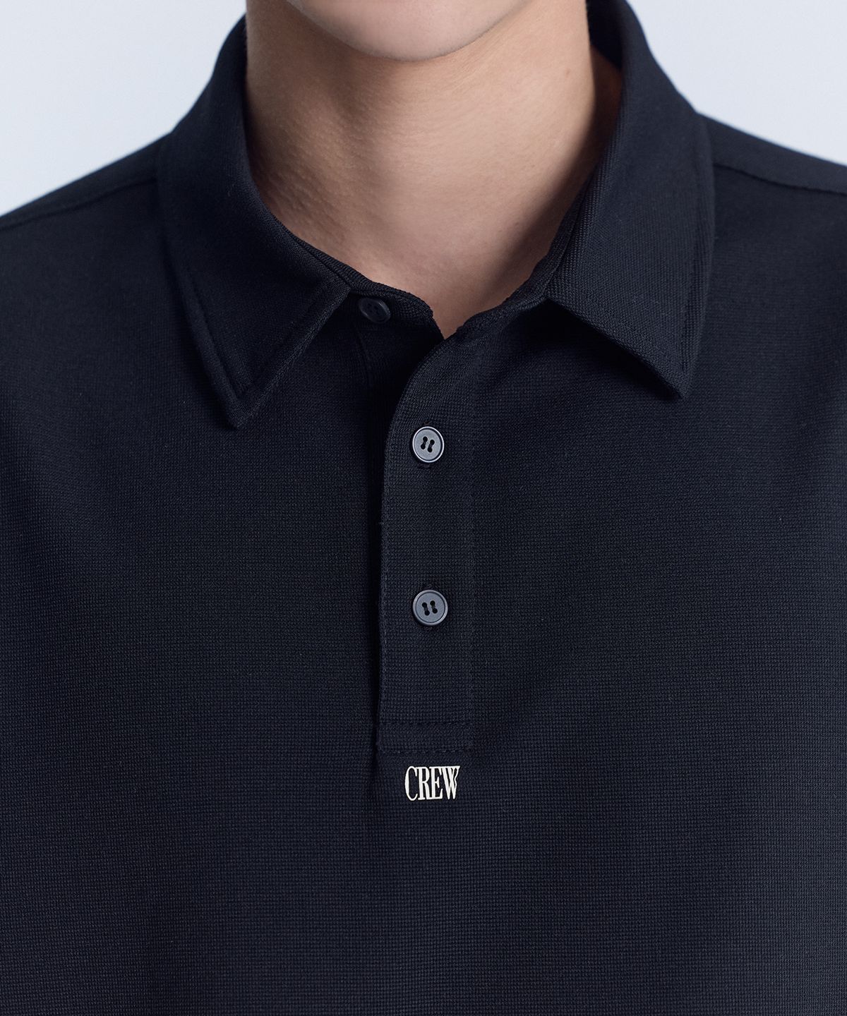 크루멤버스온리(CREW MEMBERS ONLY) AIR WAFFLE POLO BLACK