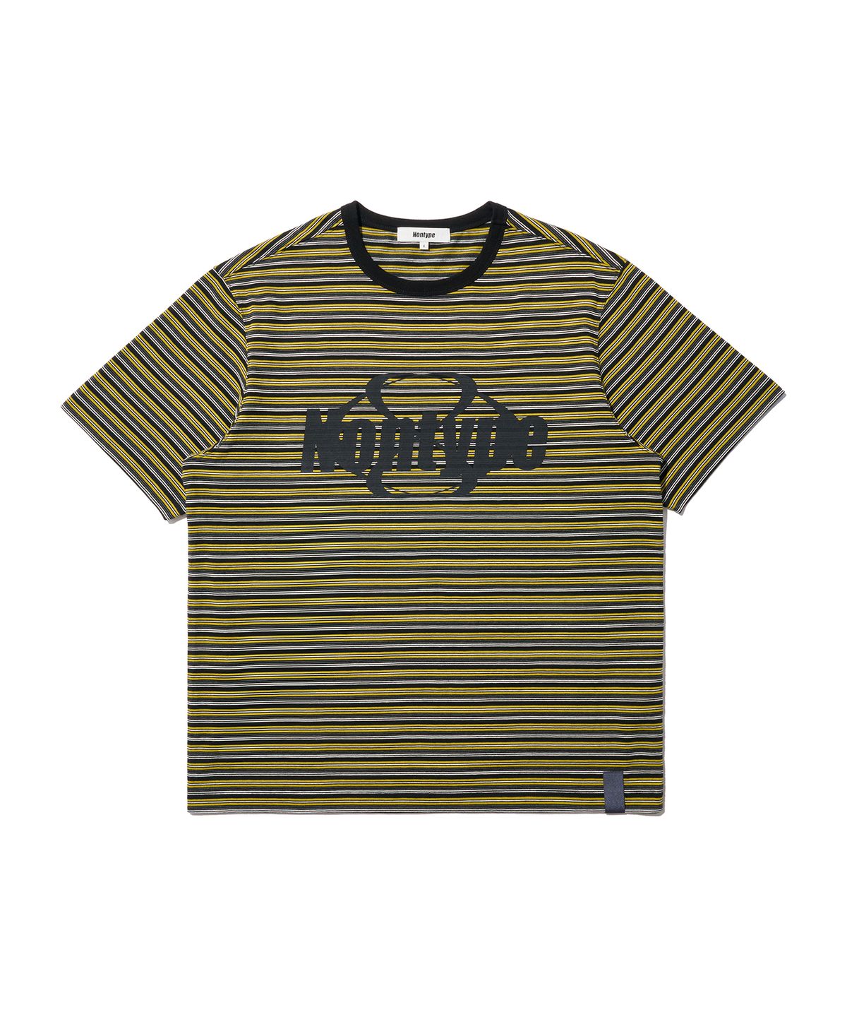 논타입(NONTYPE) STRIPED LOGO GRAPHIC T-SHIRT (BLACK)