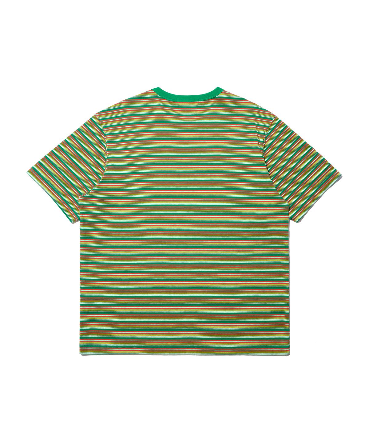 논타입(NONTYPE) STRIPED LOGO GRAPHIC T-SHIRT (GREEN)