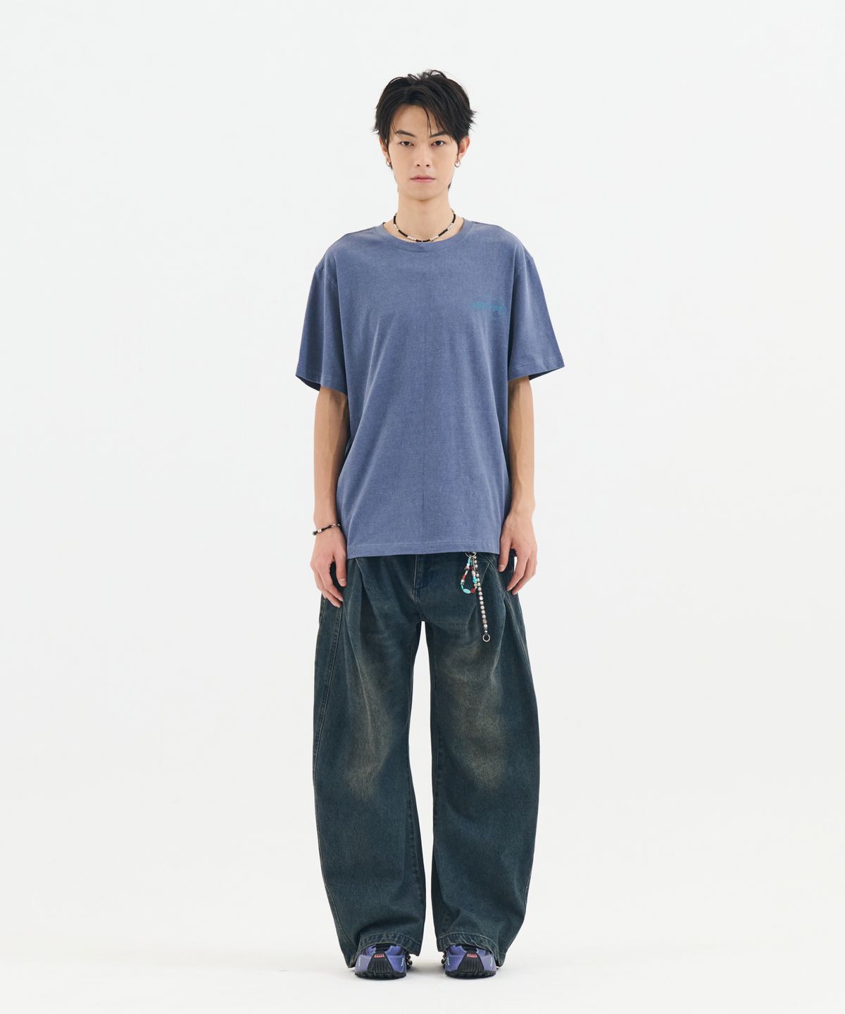 논타입(NONTYPE) FADED BACK PRINT SYMBOL T-SHIRT (LIGHT NAVY)