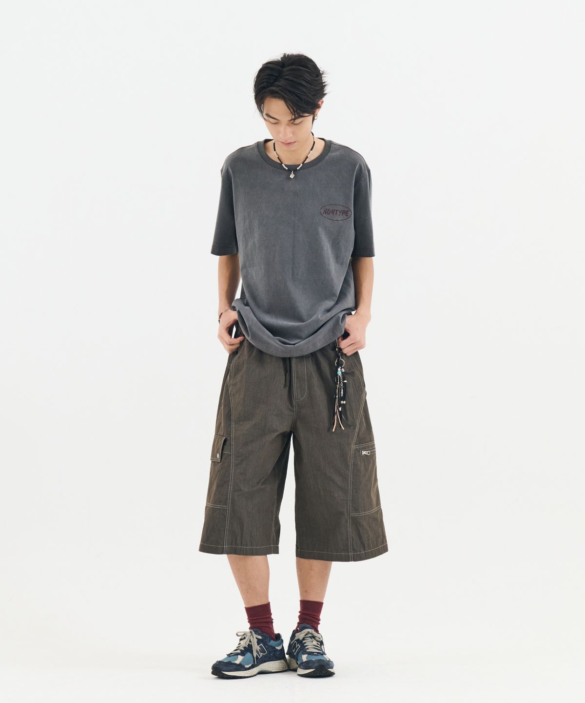 논타입(NONTYPE) FADED BACK PRINT SYMBOL T-SHIRT (CHARCOL)
