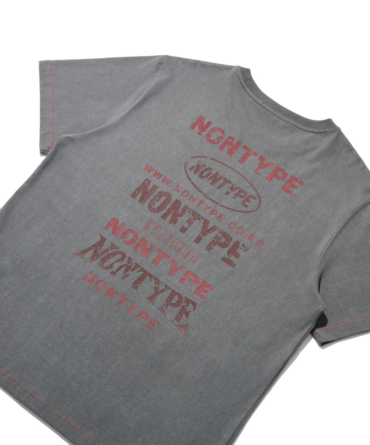 논타입(NONTYPE) FADED BACK PRINT SYMBOL T-SHIRT (CHARCOL)