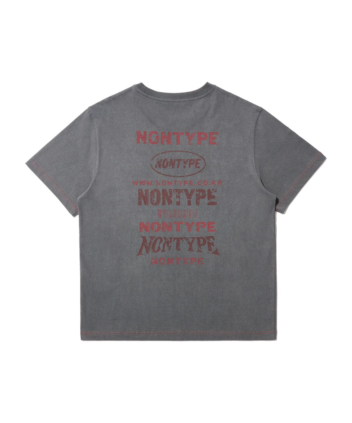 논타입(NONTYPE) FADED BACK PRINT SYMBOL T-SHIRT (CHARCOL)