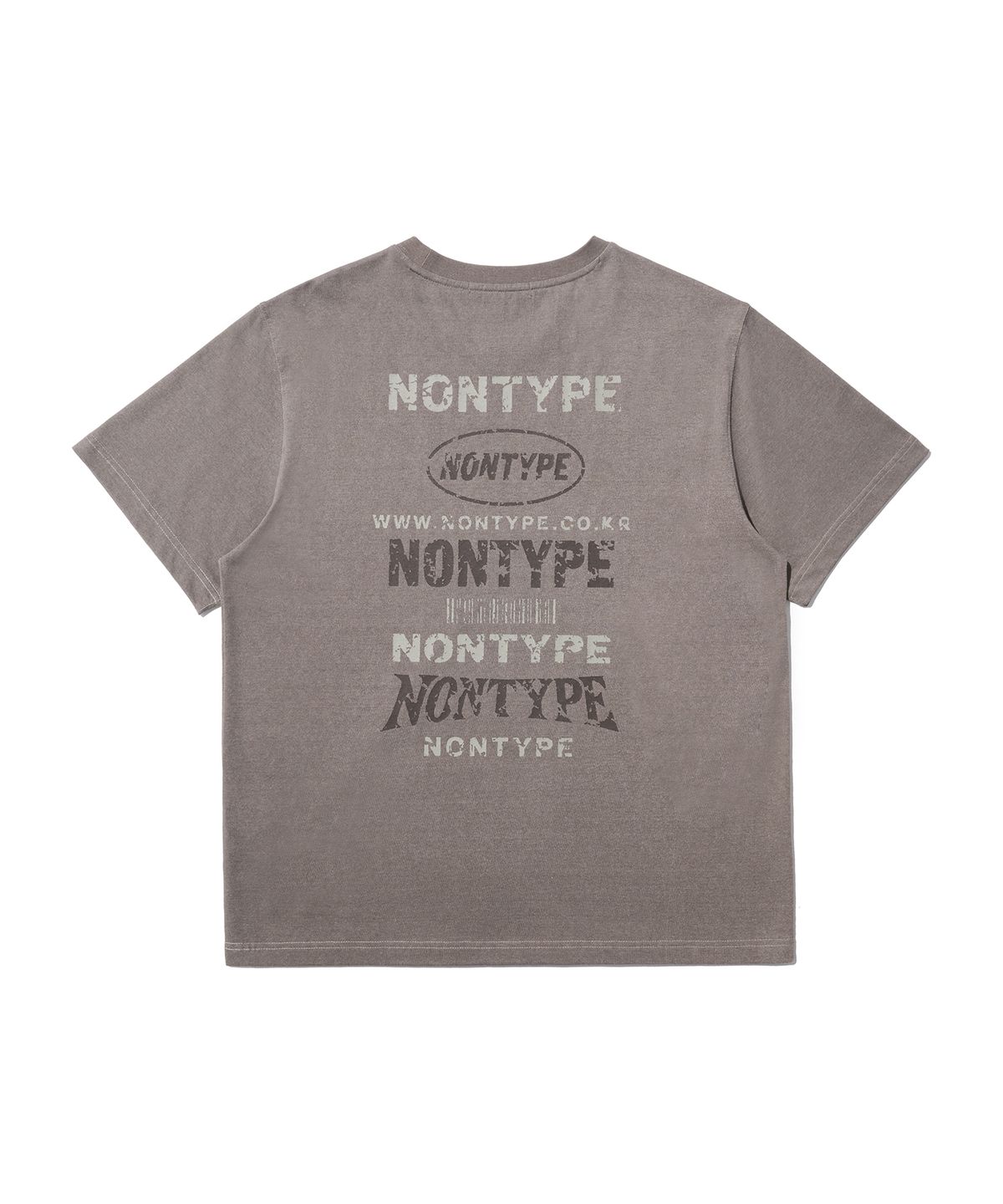 논타입(NONTYPE) FADED BACK PRINT SYMBOL T-SHIRT (BROWN)
