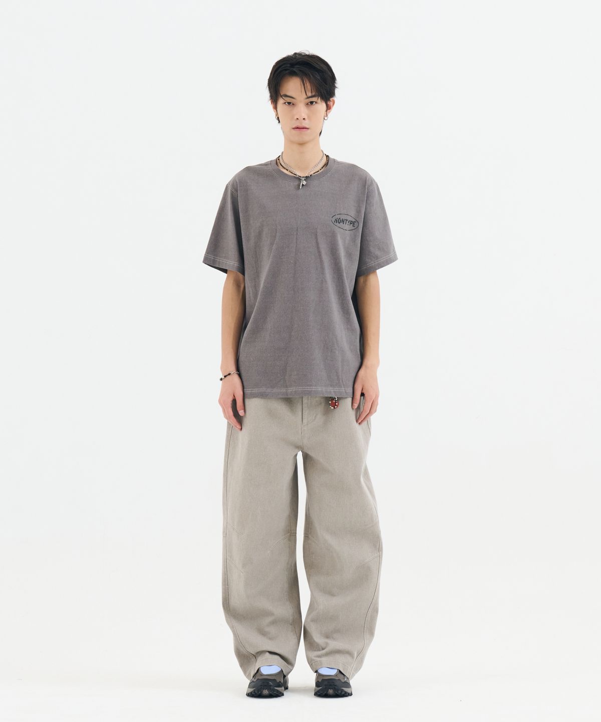 논타입(NONTYPE) FADED BACK PRINT SYMBOL T-SHIRT (LIGHT PURPLE)