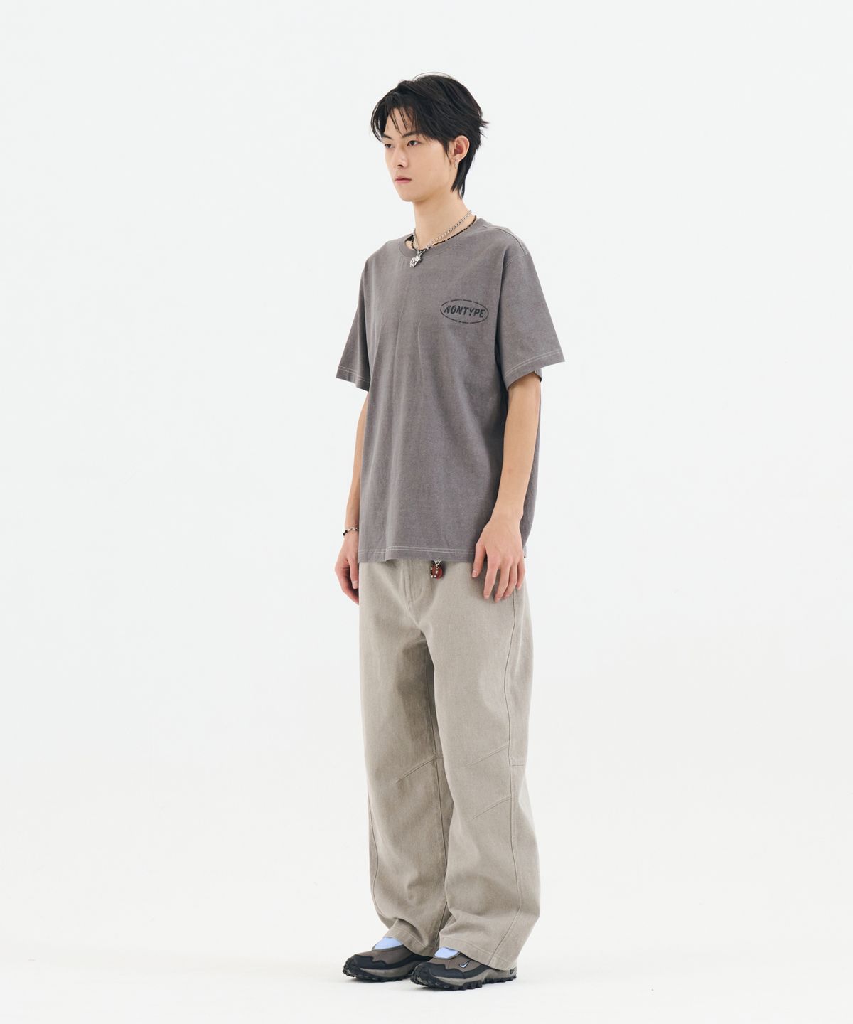 논타입(NONTYPE) FADED BACK PRINT SYMBOL T-SHIRT (LIGHT PURPLE)