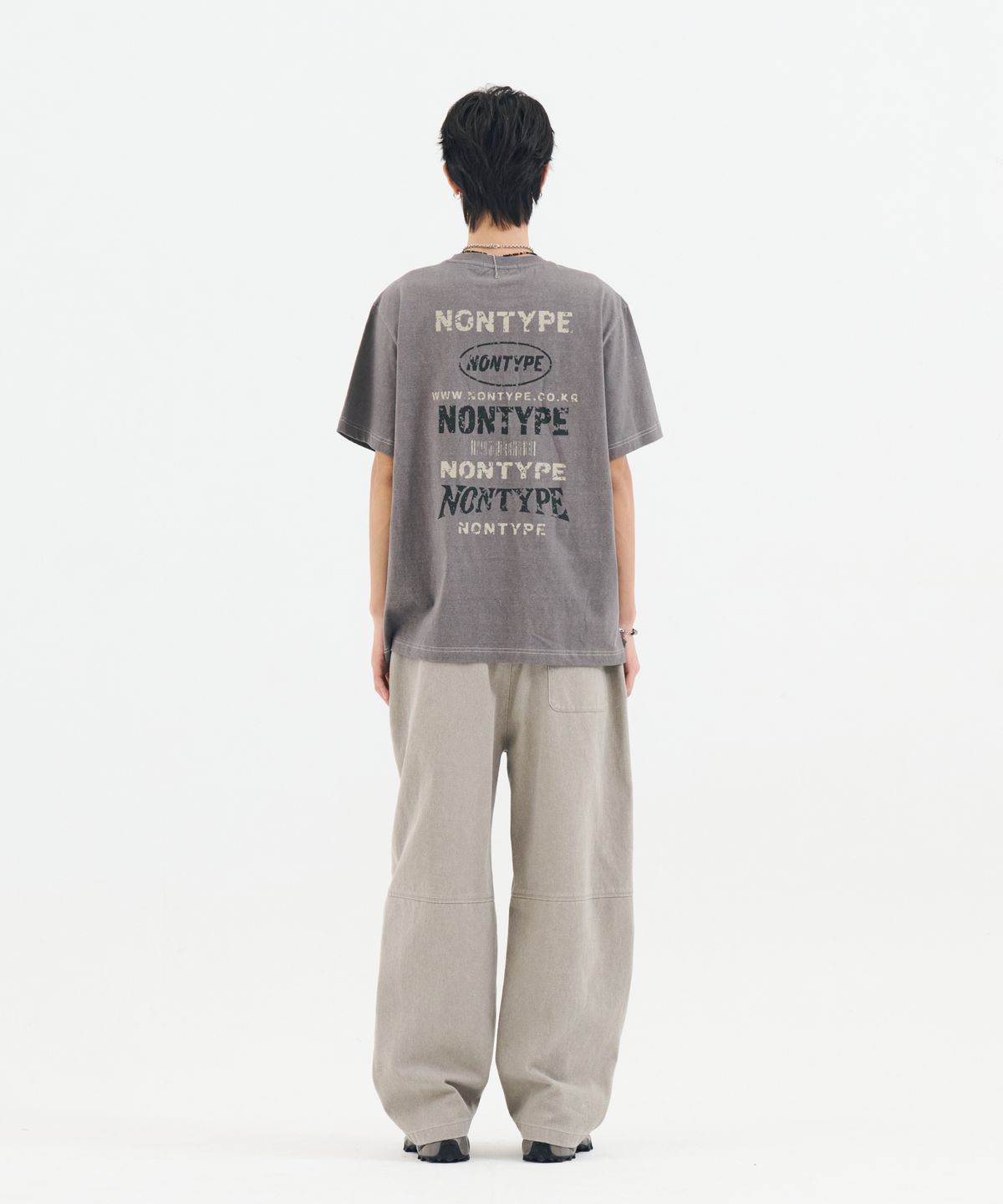 논타입(NONTYPE) FADED BACK PRINT SYMBOL T-SHIRT (LIGHT PURPLE)