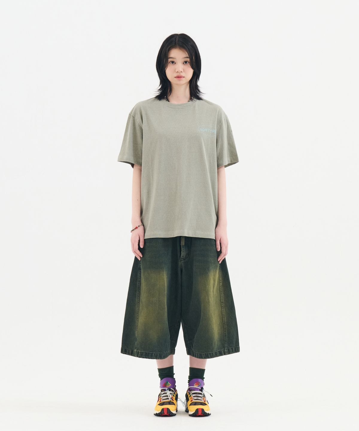 논타입(NONTYPE) FADED BACK PRINT SYMBOL T-SHIRT (LIGHT KHAKI)