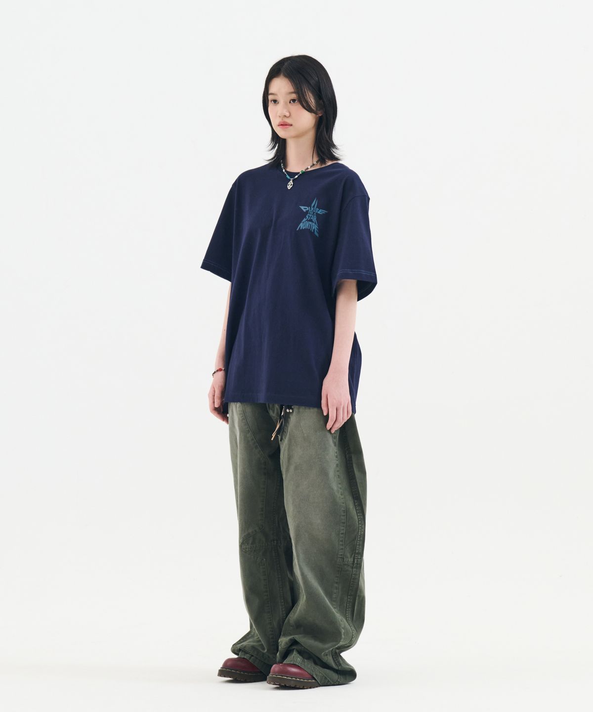 논타입(NONTYPE) SEMI OVERFIT STAR GRAPHIC T-SHIRT (NAVY)